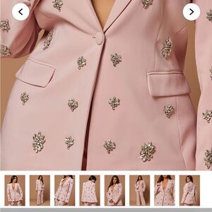 Fashion Nova Pink Blazer with Crystal Embellishments
